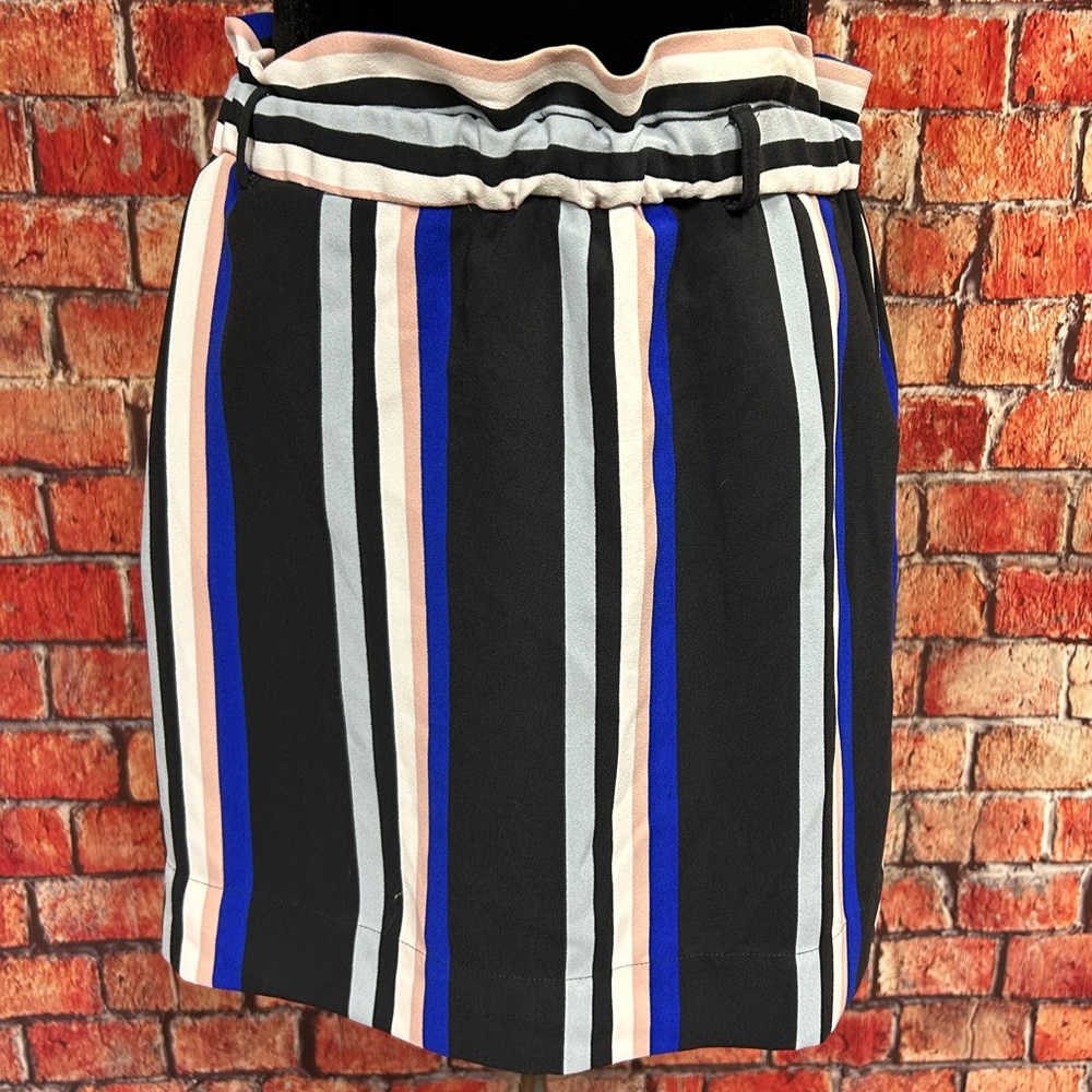 Express‎ Paperbag Waist Striped Mini Skirt